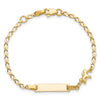 14K Polished Horse and 17x5mm Plate 6 inch Baby/Child ID Bracelet