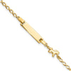 14K Polished Horse and 17x5mm Plate 6 inch Baby/Child ID Bracelet