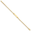 14k Polished Solid Chain/Solid Plate Fancy Link 16x5mm Plate 6 inch Baby/Child ID Bracelet
