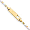 14k Polished Solid Chain/Solid Plate Flat Curb Link Cut-out Heart 20x5mm Plate 6 inch Baby/Child ID Bracelet