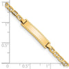 14k Polished Solid Chain/Solid Plate Anchor Link 20x5mm Plate 6 inch Baby/Child ID Bracelet