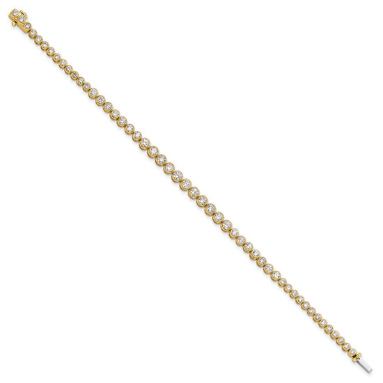 Gold Lab Grown Diamond Round Tennis Bracelets