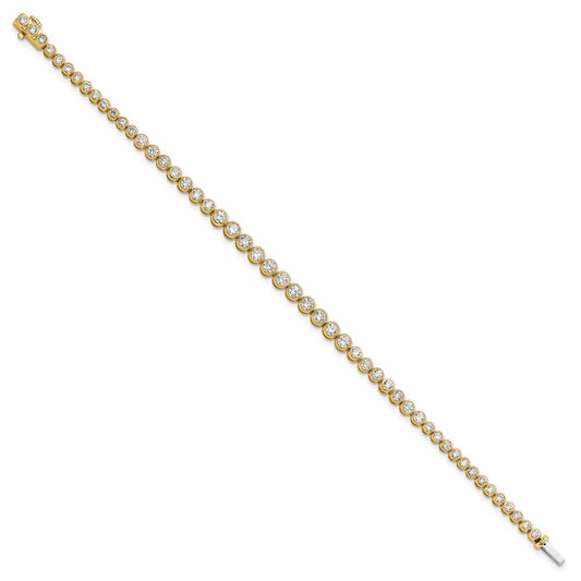Gold Lab Grown Diamond Round Tennis Bracelets