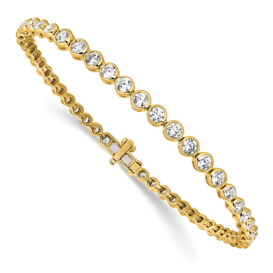 Gold Lab Grown Diamond Round Tennis Bracelets