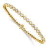 Gold Lab Grown Diamond Round Tennis Bracelets