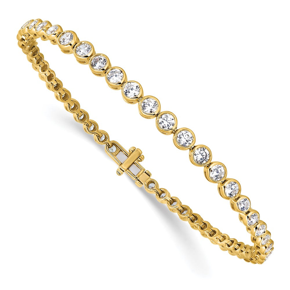 Gold Lab Grown Diamond Round Tennis Bracelets