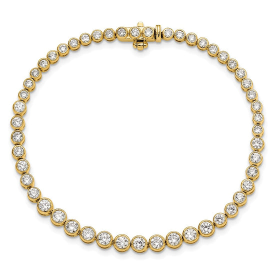 Gold Lab Grown Diamond Round Tennis Bracelets