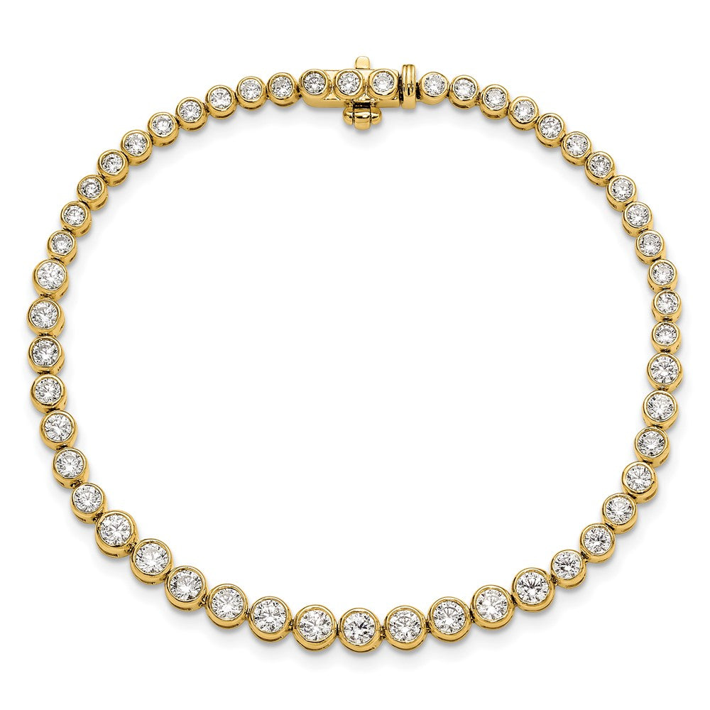 Gold Lab Grown Diamond Round Tennis Bracelets