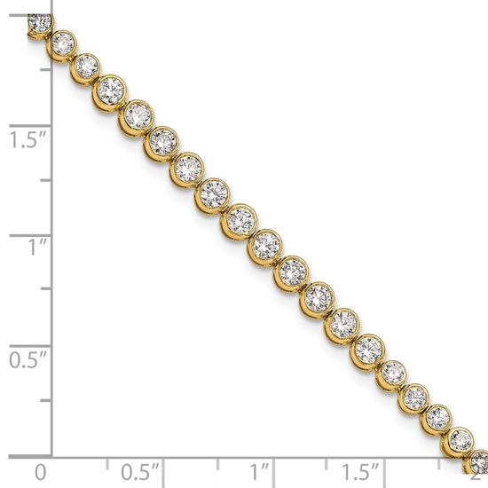 Gold Lab Grown Diamond Round Tennis Bracelets