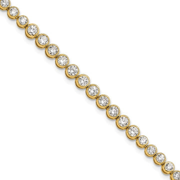 Gold Lab Grown Diamond Round Tennis Bracelets