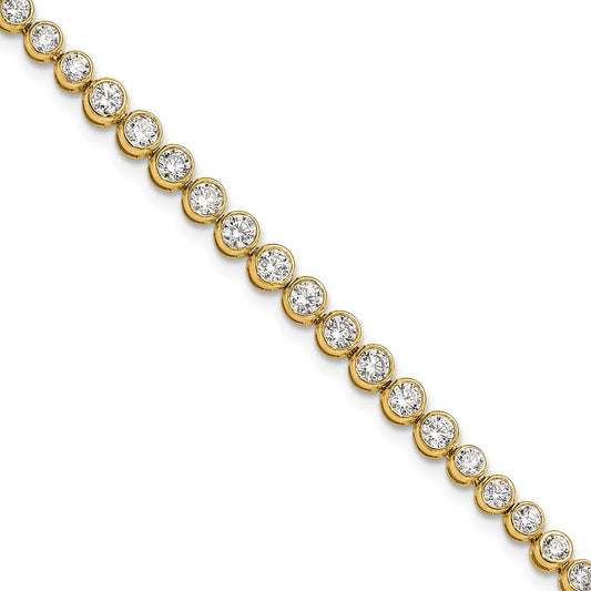 Gold Lab Grown Diamond Round Tennis Bracelets