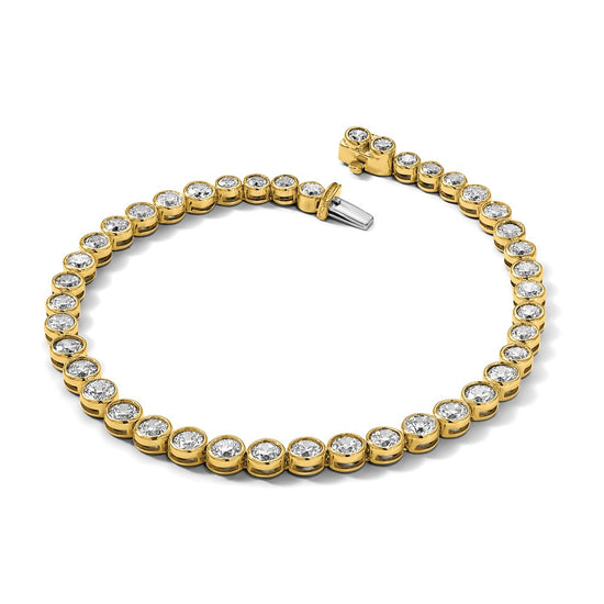 Gold Lab Grown Diamond Round Tennis Bracelets
