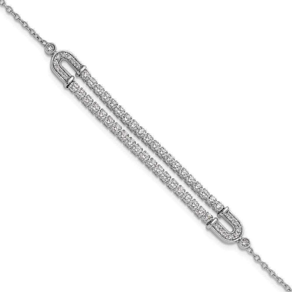 14k White Gold 2 carat Lab Grown Diamond VS/SI+ G+ Complete 6.5 inch with 1 inch extension Bracelet