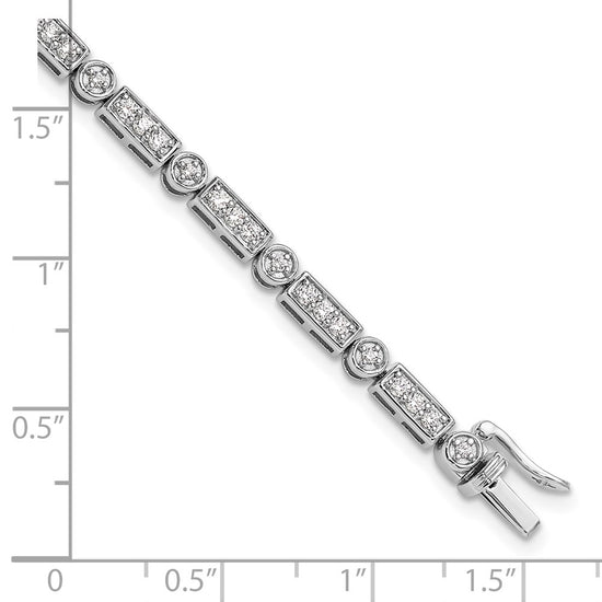 14k White Gold 1 3/8 carat Lab Grown Diamond VS/SI+ G+ Complete 7 inch Bracelet