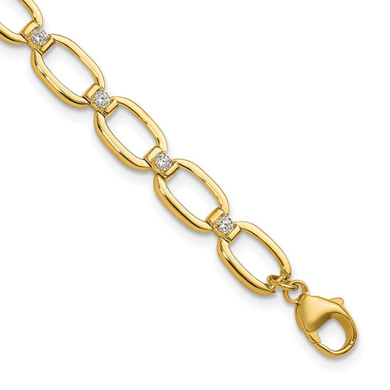 14k 1/2 carat Lab Grown Diamond VS/SI+ G+ Complete Oval Link 6.75 inch with .25 inch extension Bracelet