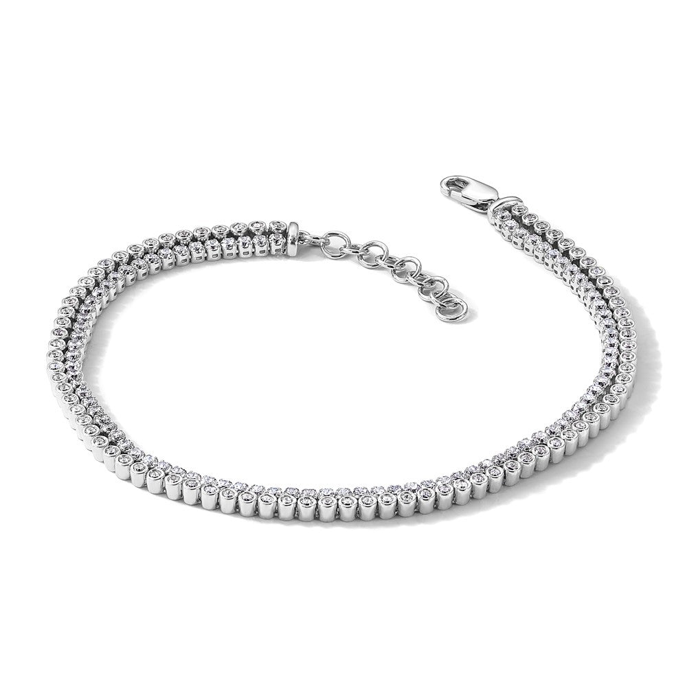 14k White Gold 2 7/8 carat Lab Grown Diamond VS/SI+ G+ Complete Double Strand 7.25 inch with 1 inch extension Bracelet