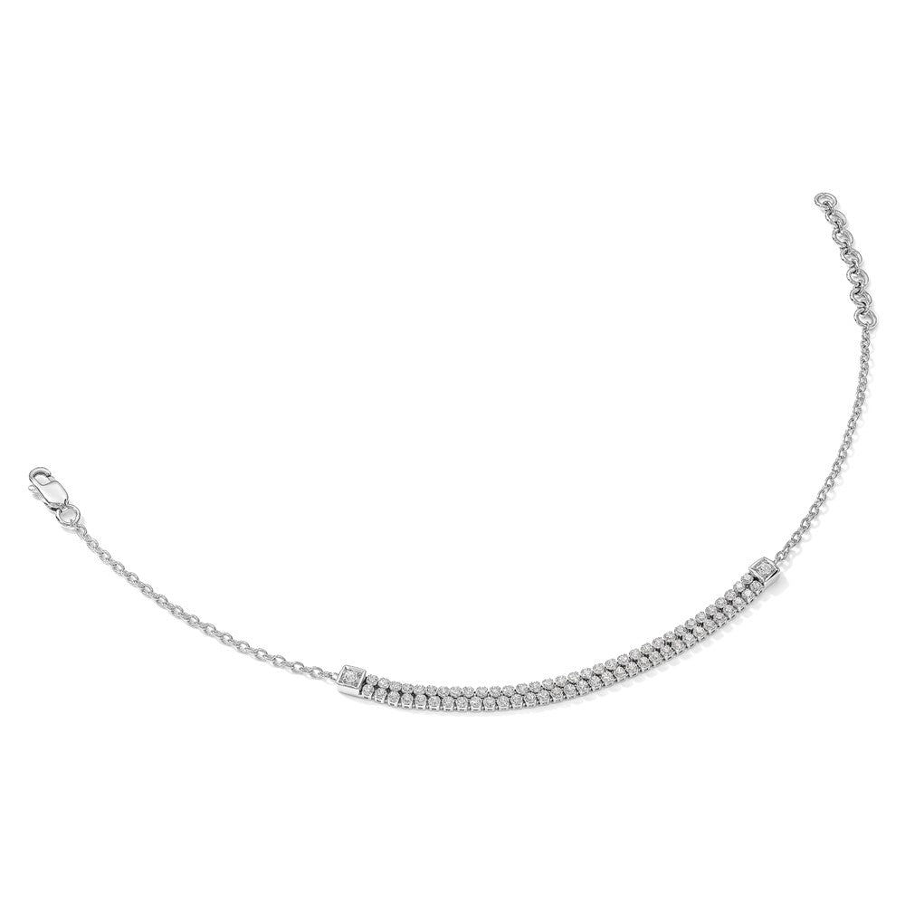 14k White Gold 1 carat Lab Grown Diamond VS/SI+ G+ Complete 6.5 inch with 1 inch extension Bracelet