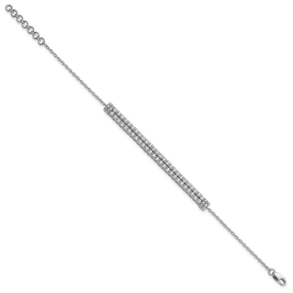14k White Gold 2 3/8 carat Lab Grown Diamond VS/SI+ G+ Complete 6.5 inch with 1 inch extension Bracelet