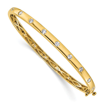 14k 3/4 carat Lab Grown Diamond VS/SI+ G+ Complete Bangle Bracelet