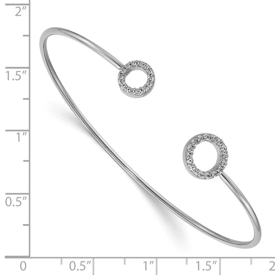 Diamond Circles Flexible Cuff Bangles