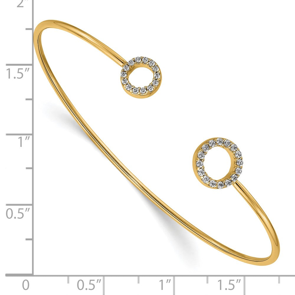 Diamond Circles Flexible Cuff Bangles