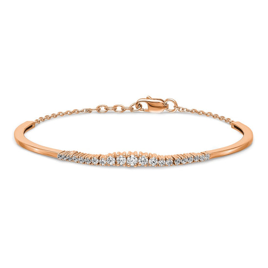 14k Rose Gold 3/4 carat Lab Grown Diamond VS/SI+ G+ Complete Graduated Bangle Bracelet