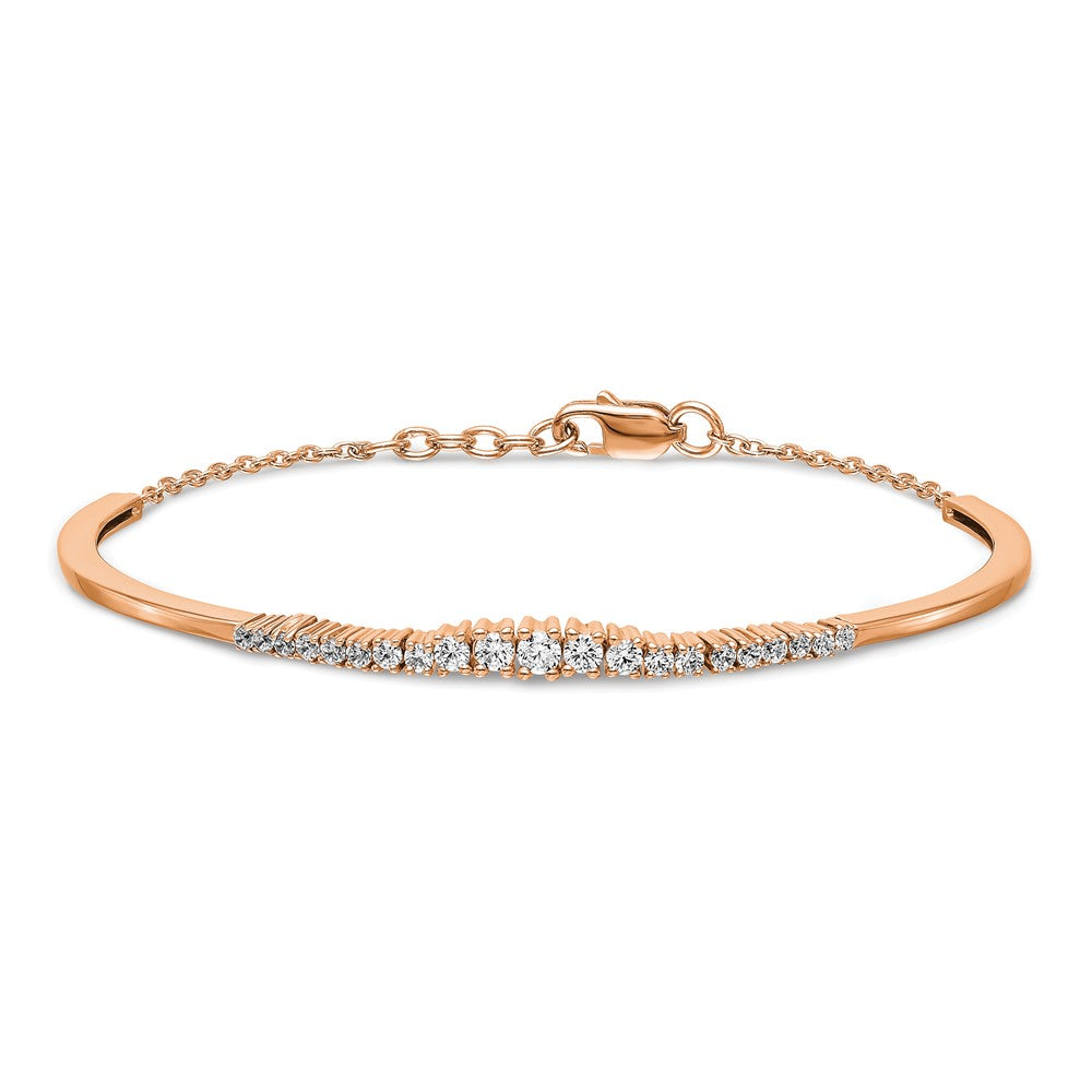 14k Rose Gold 3/4 carat Lab Grown Diamond VS/SI+ G+ Complete Graduated Bangle Bracelet