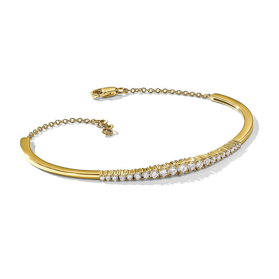 14k 3/4 carat Lab Grown Diamond VS/SI+ G+ Complete Graduated Bangle Bracelet