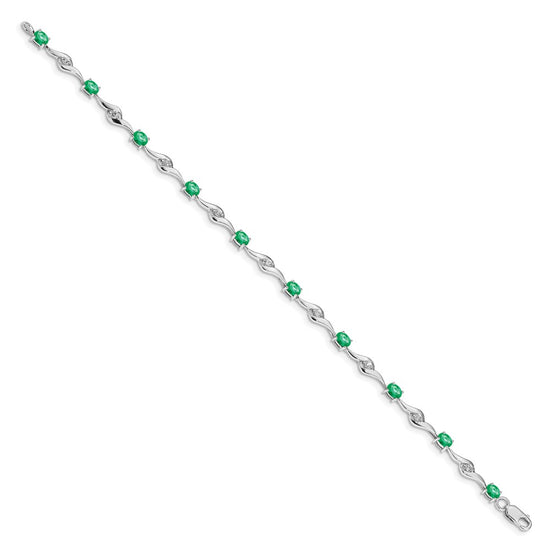 Gold White Sapphire & Gemstone Bracelets