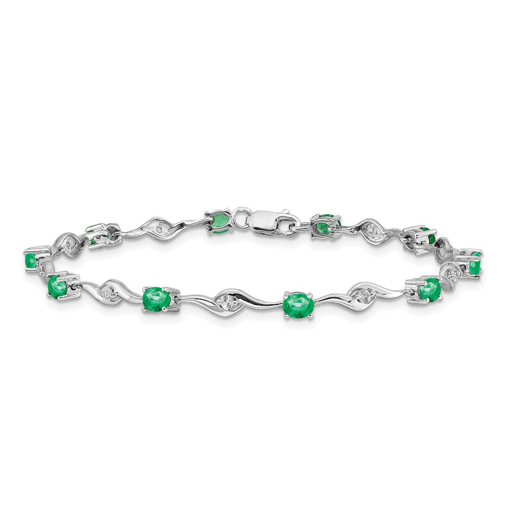Gold White Sapphire & Gemstone Bracelets