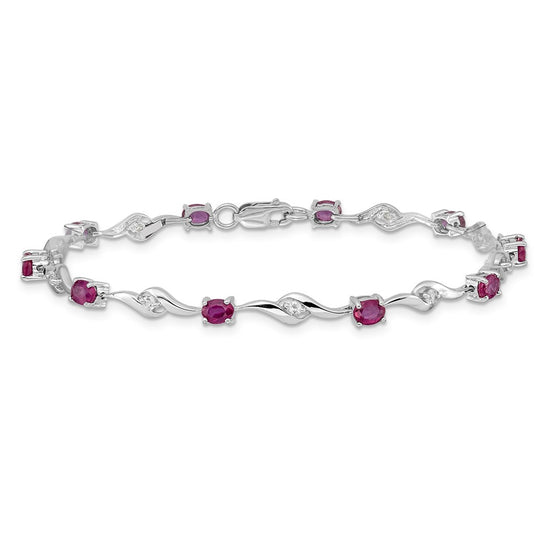 Gold White Sapphire & Gemstone Bracelets