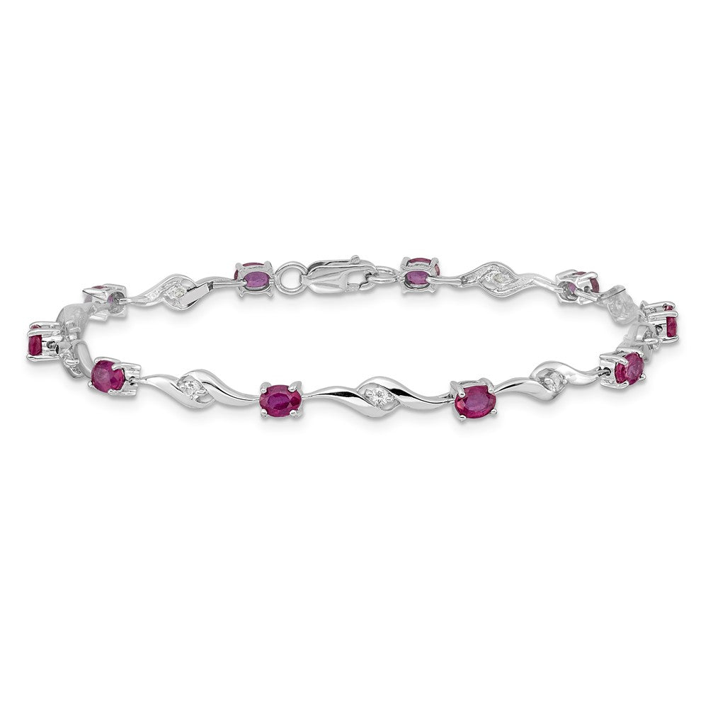 Gold White Sapphire & Gemstone Bracelets