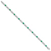 10k White Gold Diamond and Emerald Bracelet