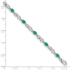 10k White Gold Diamond and Emerald Bracelet