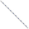 10k White Gold Diamond and Oval Sapphire Infinity Link 7 inch Bracelet