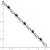 10k White Gold Diamond and Oval Sapphire Infinity Link 7 inch Bracelet