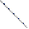 10k White Gold Diamond and Oval Sapphire Infinity Link 7 inch Bracelet