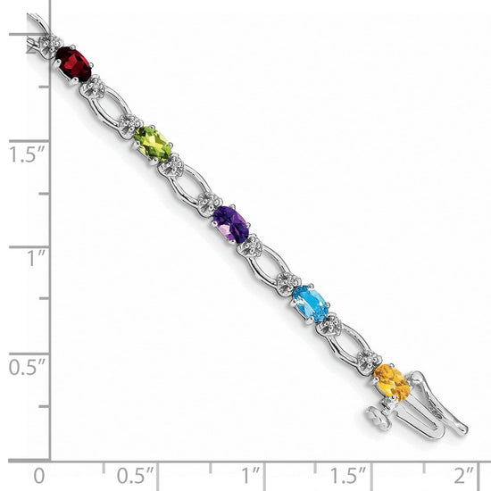 Gold Diamond & Rainbow Gemstone Bracelets