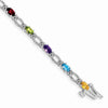 Gold Diamond & Rainbow Gemstone Bracelets