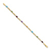 Gold Diamond & Rainbow Gemstone Bracelets