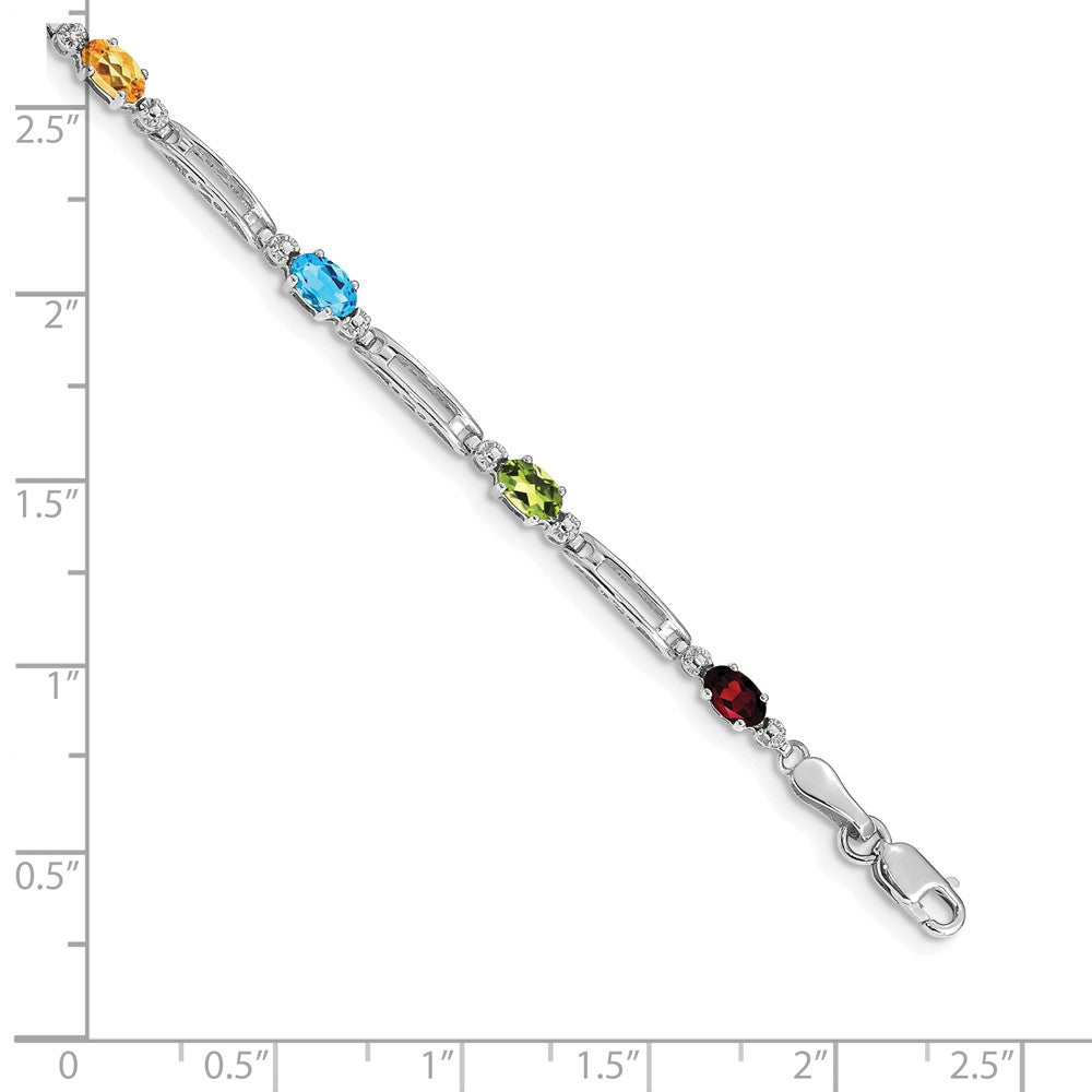 Gold Diamond & Rainbow Gemstone Bracelets