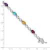 Gold Diamond & Rainbow Gemstone Infinity Bracelets