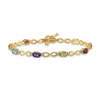Gold Diamond & Rainbow Gemstone Infinity Bracelets