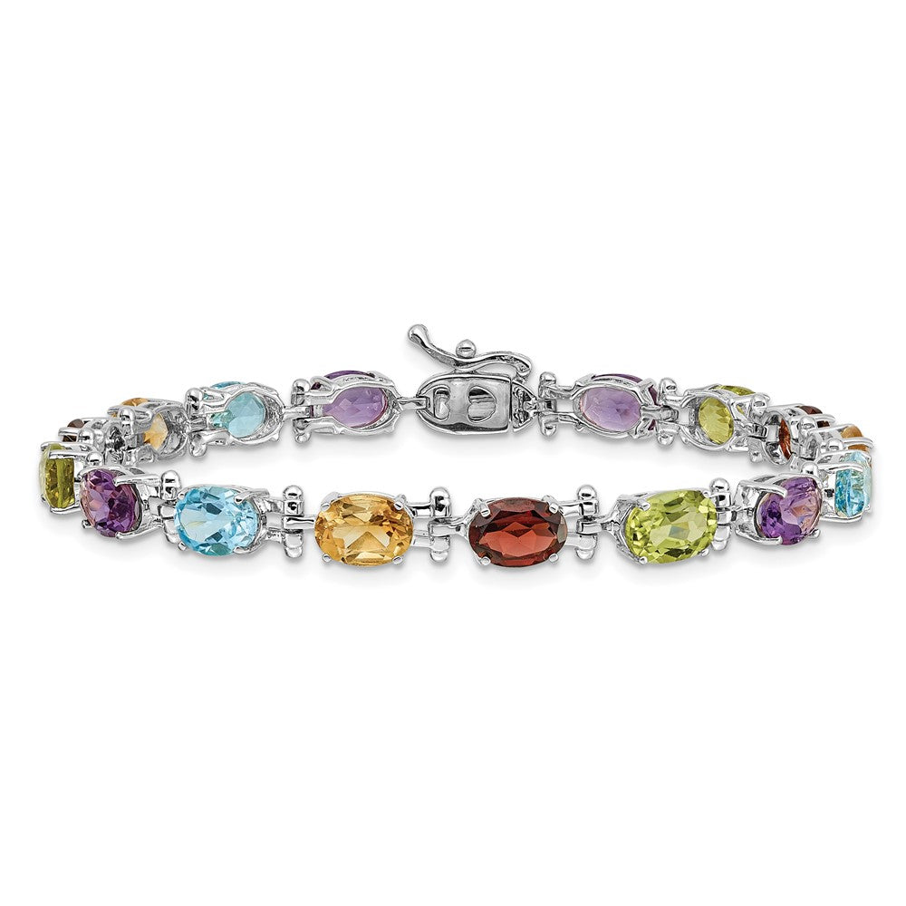 Gold Diamond & Rainbow Gemstone Bracelets