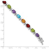 Gold Diamond & Rainbow Gemstone Bracelets
