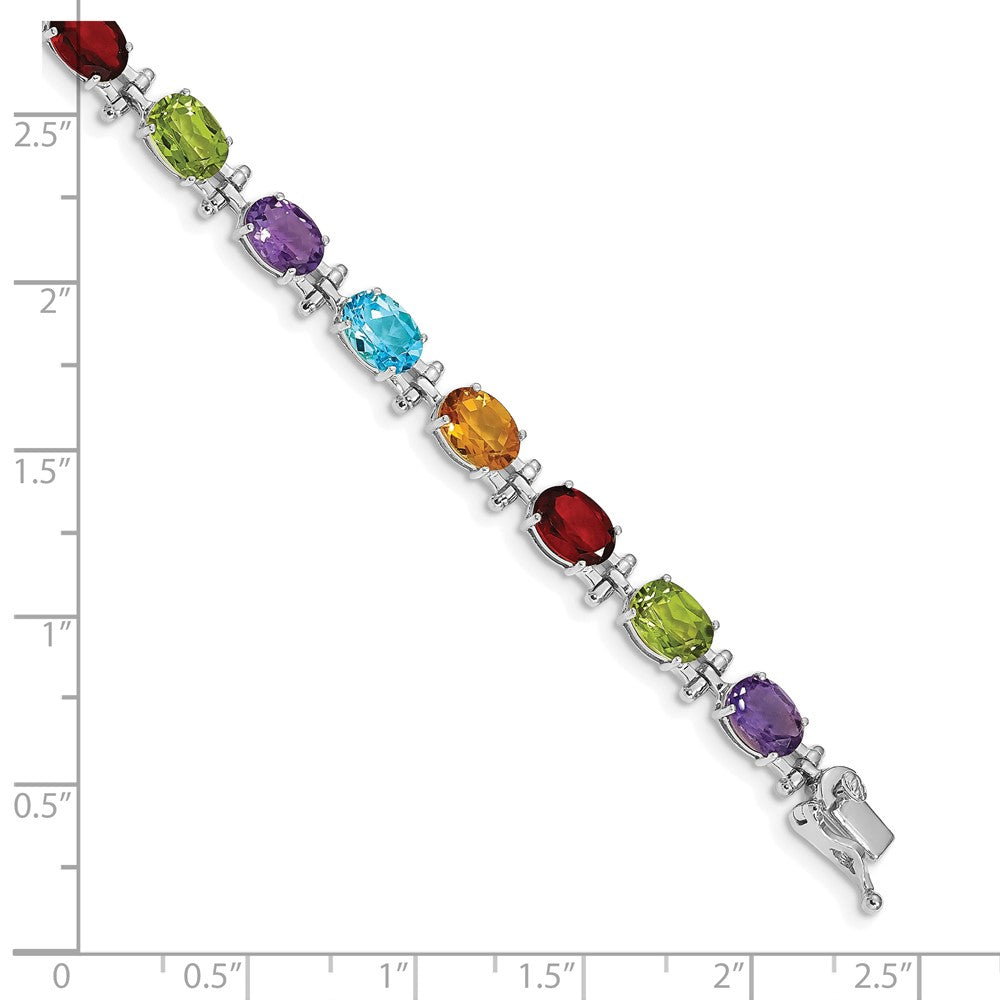 Gold Diamond & Rainbow Gemstone Bracelets