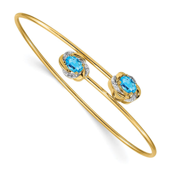 Gold Diamond & Gemstone Flexible Bangles