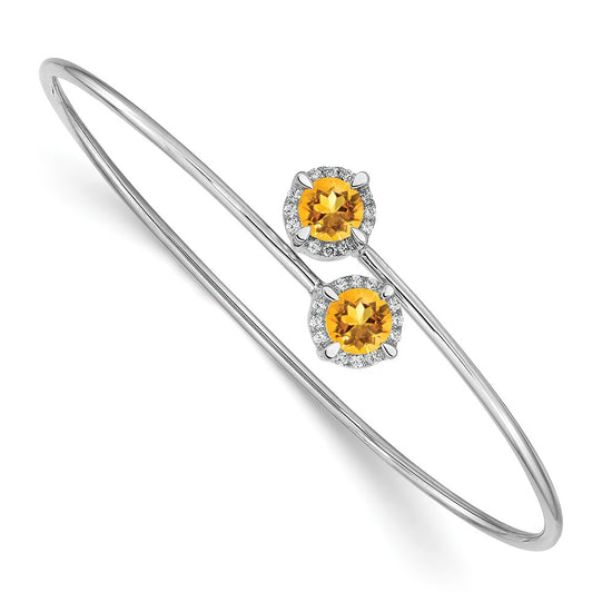 Gold Diamond & Gemstone Flexible Bangles
