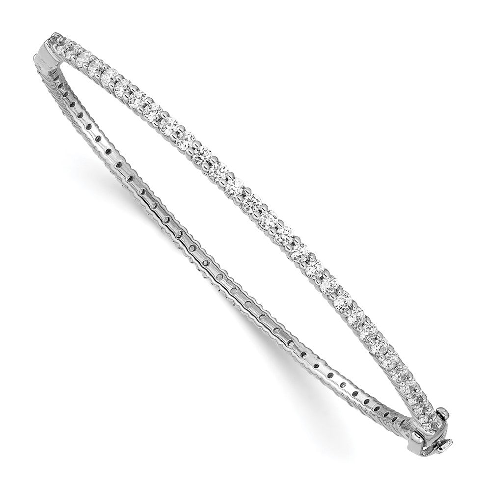 14k White Gold 2 1/2 carat Lab Grown Diamond VS/SI+ G+ Complete Eternity Bangle Bracelet