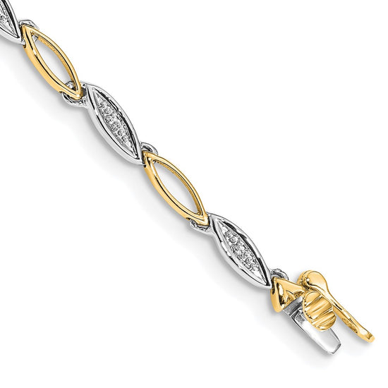 Gold Diamond Oval Link Bracelets
